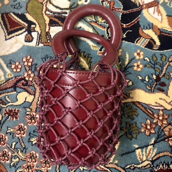STAUD Moreau Burgundy Mini Bucket Bag - Picture 4 of 7